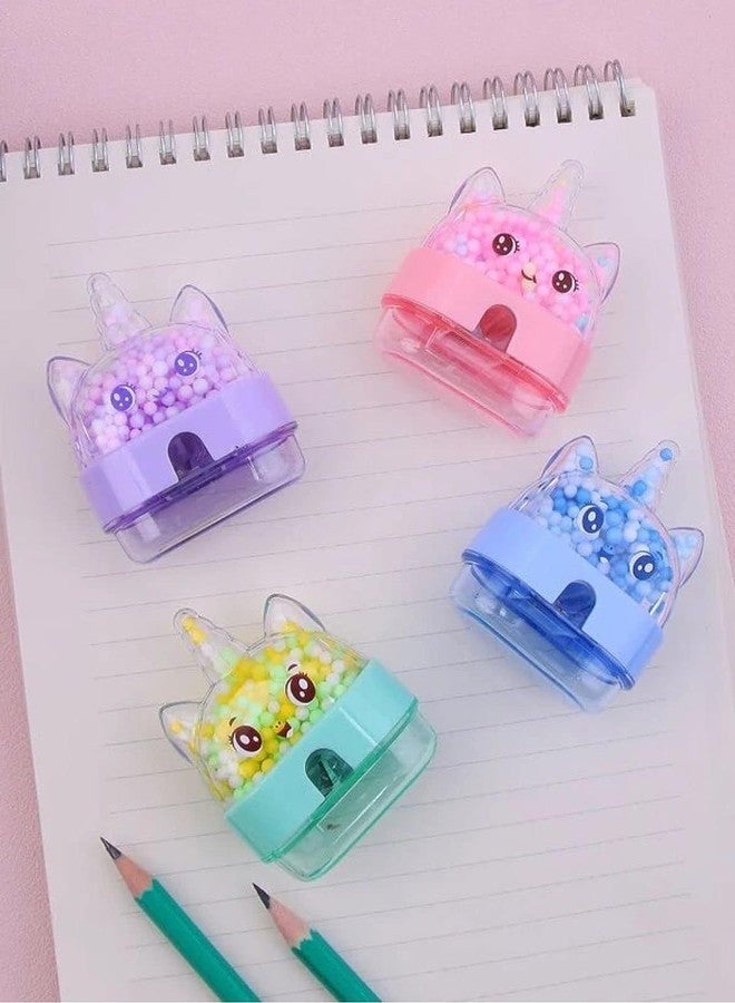 Radiance™ Cute Unicorn Pencil Sharpener for Kids | Manual Cartoon Sharpener for Girls & Boys | School & Classroom Supplies, Birthday Party Favors & Return Gifts | Pack of 4 - Image 2